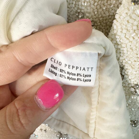 Clio Peppiatt White Bridal Party Crystal Dress Size XXL / US 12 - Picture 12 of 15